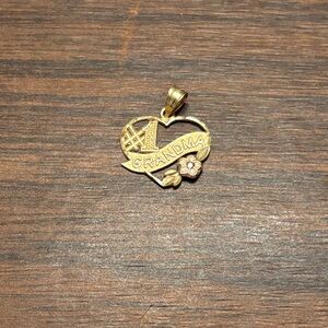 Vintage Oroamerica 14K Yellow & Rose Gold #1 Grandma Heart Pendant